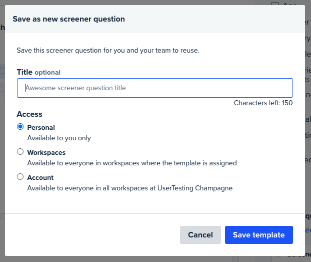 Screener questions_access