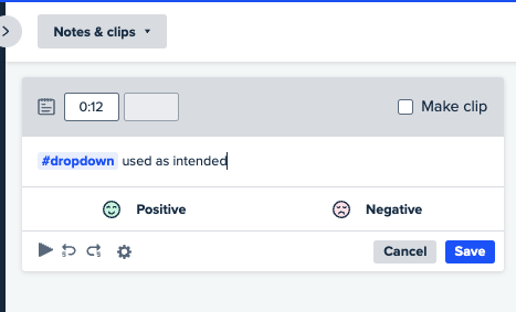 notes and clips usertesting