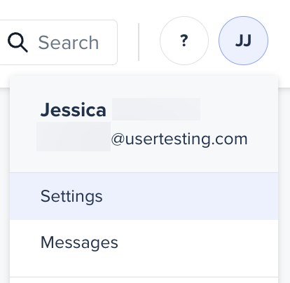 account dropdown usertesting.png