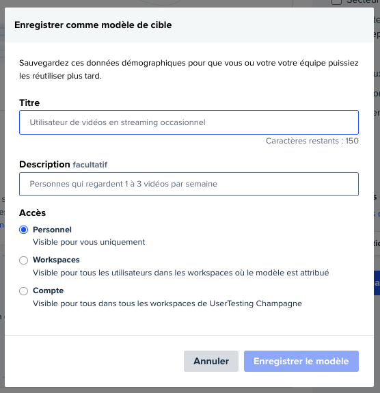 saved audience french usertesting