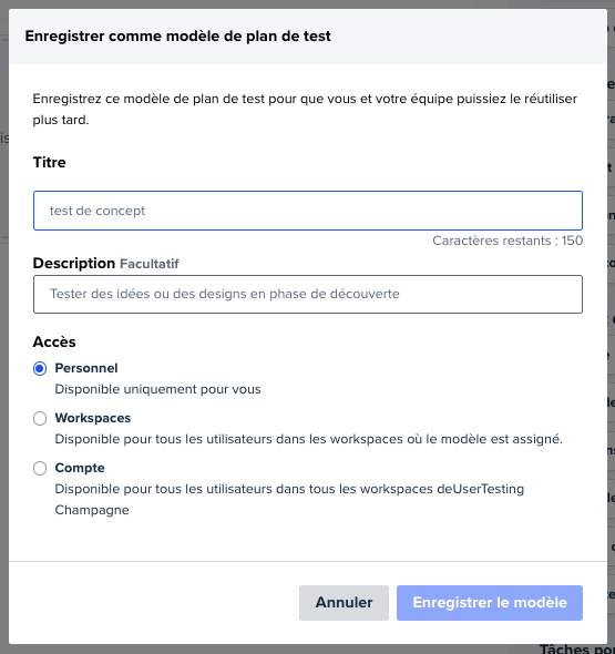 saved test plan french usertesting