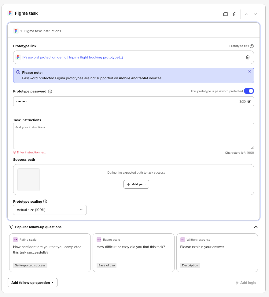 password protected figma prototype support